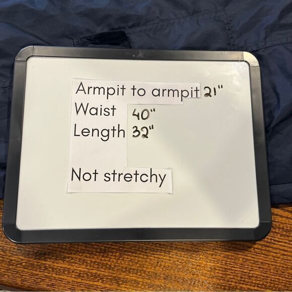 Serra Zip Up Long Navy Rain Coat Jacket Size Med - Picture 12 of 14